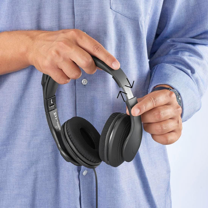 Hama Headset mit Mikrofon (kabelgebundene Kopfhörer USB A Anschluss, Aux, Stereo Headphones mit Kabe