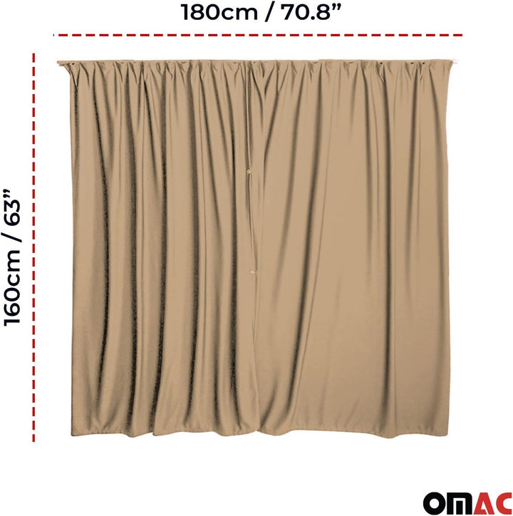 Autogardinen Heckklappe Mass Gardinen kompatibel mit VW T7 Multivan L1 L2 Sonnenschutz Beige 130x180