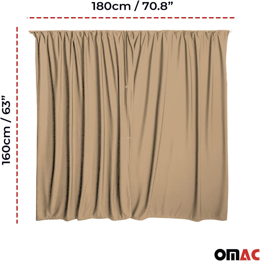 Autogardinen Heckklappe Mass Gardinen kompatibel mit VW T7 Multivan L1 L2 Sonnenschutz Beige 130x180