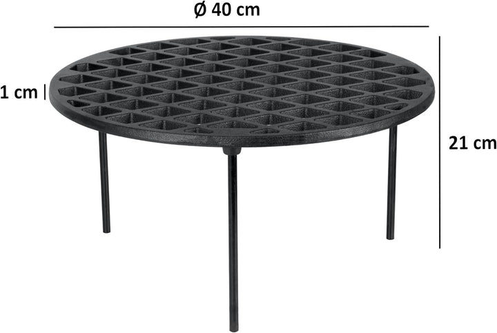 BBQ-Toro Gusseisen Grillrost Ø 40 cm mit 3 Beinen | rund | Dutch Oven Untersetzer, Grill Zubehör | D