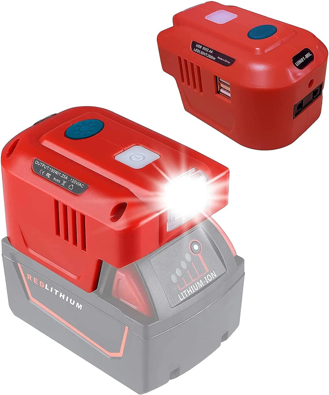 URUN für Milwaukee Wechselrichter, 150W Spannungswandler Modifizierte Sinus Wechselrichter für Milwa