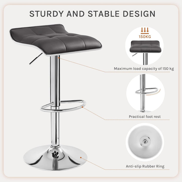 WOLTU 4er Set Barhocker Barstuhl Design Hocker, Höhenverstellbar, Gut Gepolsterte Sitzfläche, Antiru