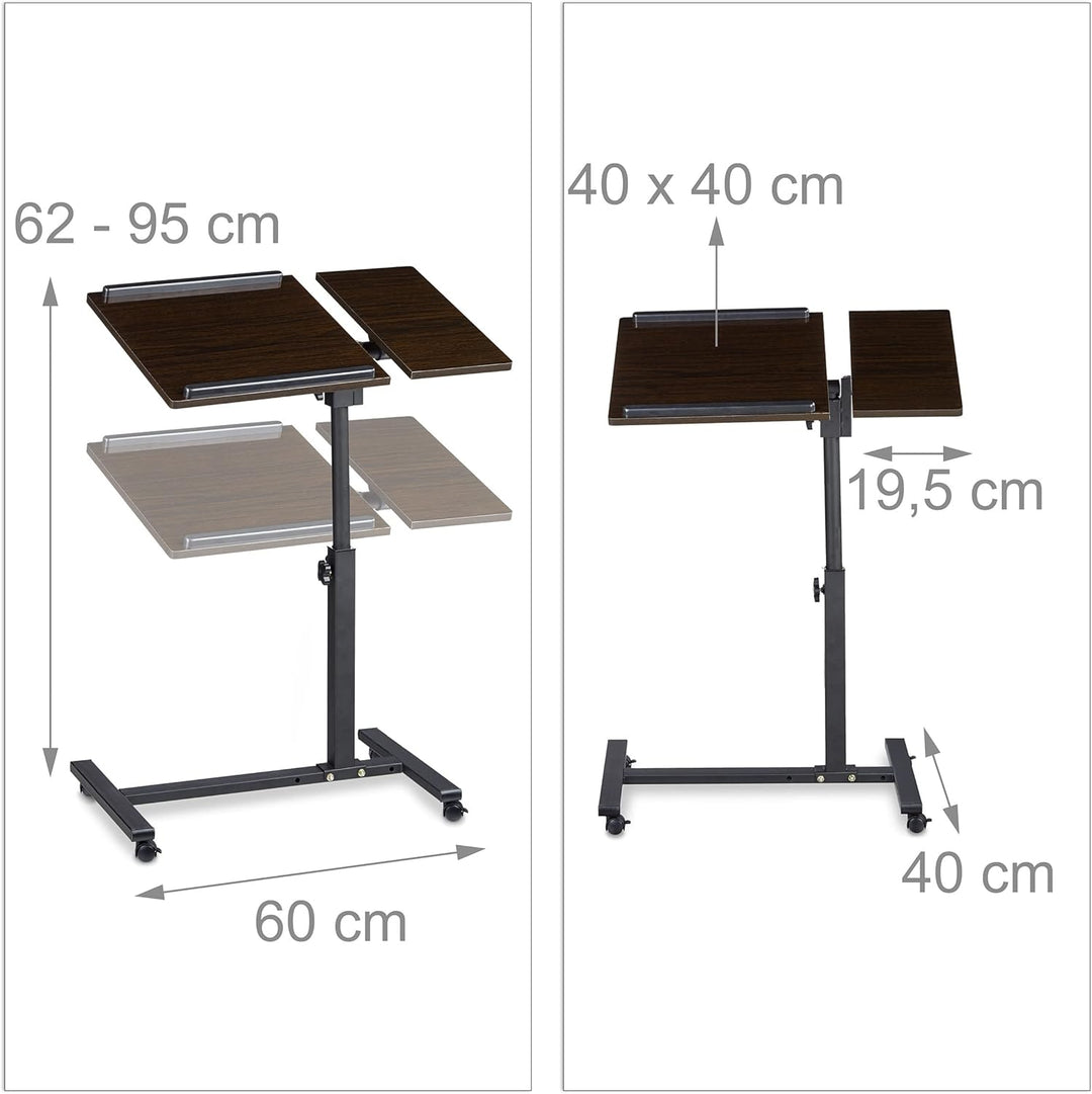 Relaxdays Laptoptisch höhenverstellbar HBT 95 x 60 x 40 cm Notebook Ständer auch für Linkshänder Sof