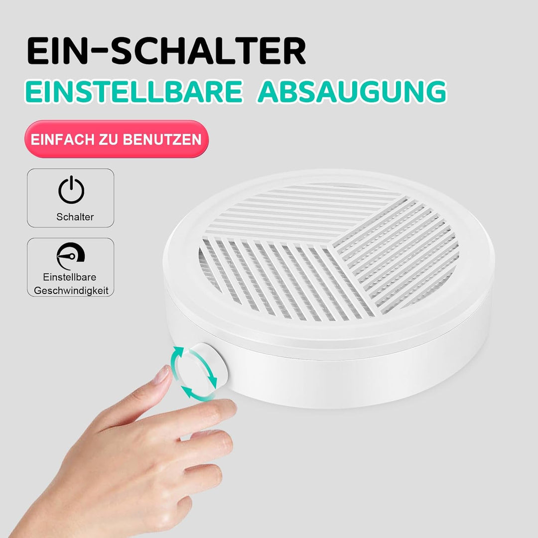 Kleiner Nagel Staubsauger mit Einstellbarer Absaugung, Leistungsstarker Maniküre Nagelstaubsauger fü