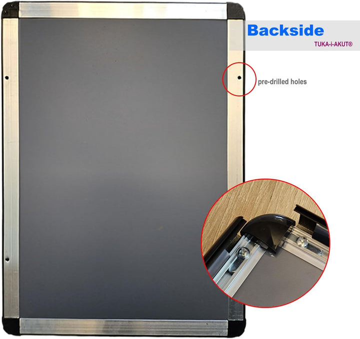 TUKA-i-AKUT 5er Aluminium Klapprahmen DIN A1 | 25 mm Profil | Abgerundete Ecken | Schutzscheibe Befe