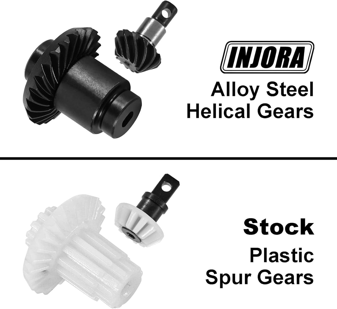 INJORA 12/24T Stahllegierung Lagerachsen Zahnradsatz für 1/24 RC Crawler FMS FCX24 FCX18 Upgrade,2pc