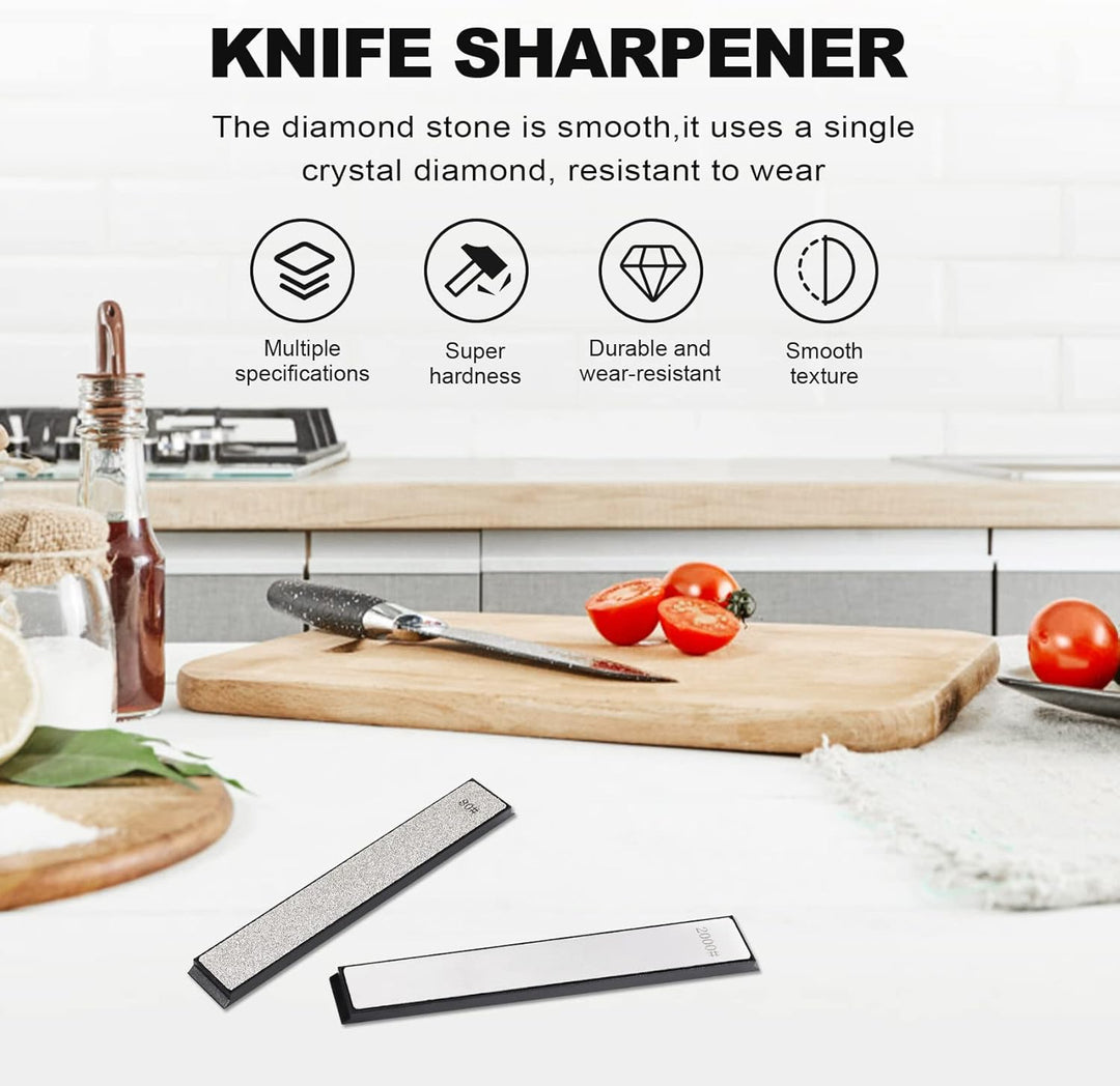 Liseng 10 Stück -Messerschleifstein-Set, Wetzstein-Messerschärfer für professionelles Küchen-Schärfs