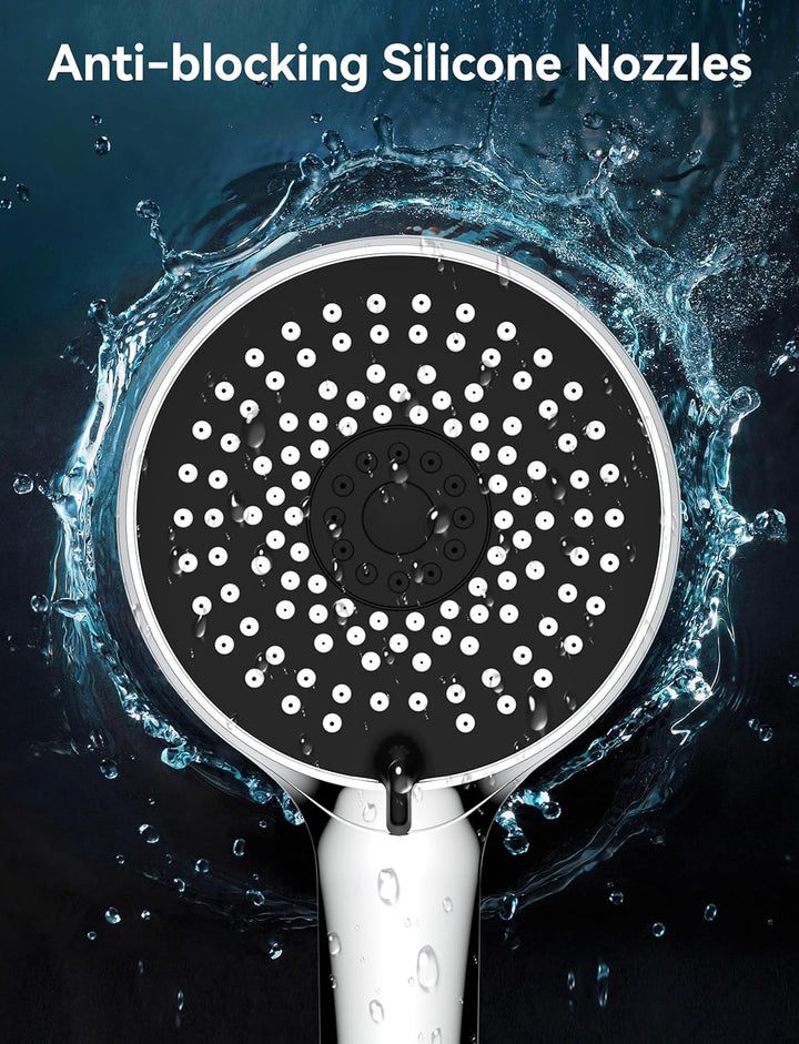 Magichome Duschkopf Wassersparend mit Schlauch 2M, wassersparender Duschkopf mit 5 Strahlarten,Regen