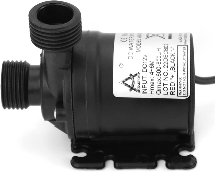 QWORK® 2 Stücke DC 12V Wasserpumpe 800L / H 5M, Brushless Tauchwasserpumpe, für Brunnenpool Solaruml