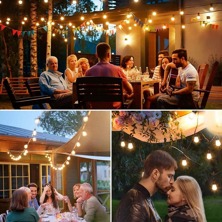 LED Lichterkette Aussen Strom - G40 15M 17+2 led Glühbirnen Wetterfest Balkon Lichterketten Aussen I