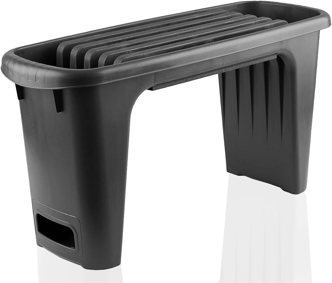 BigDean Kniebank Gartenbank mit Polsterung - Pflanzhilfe für Ihren Garten - Mit Werkzeugfach - für k