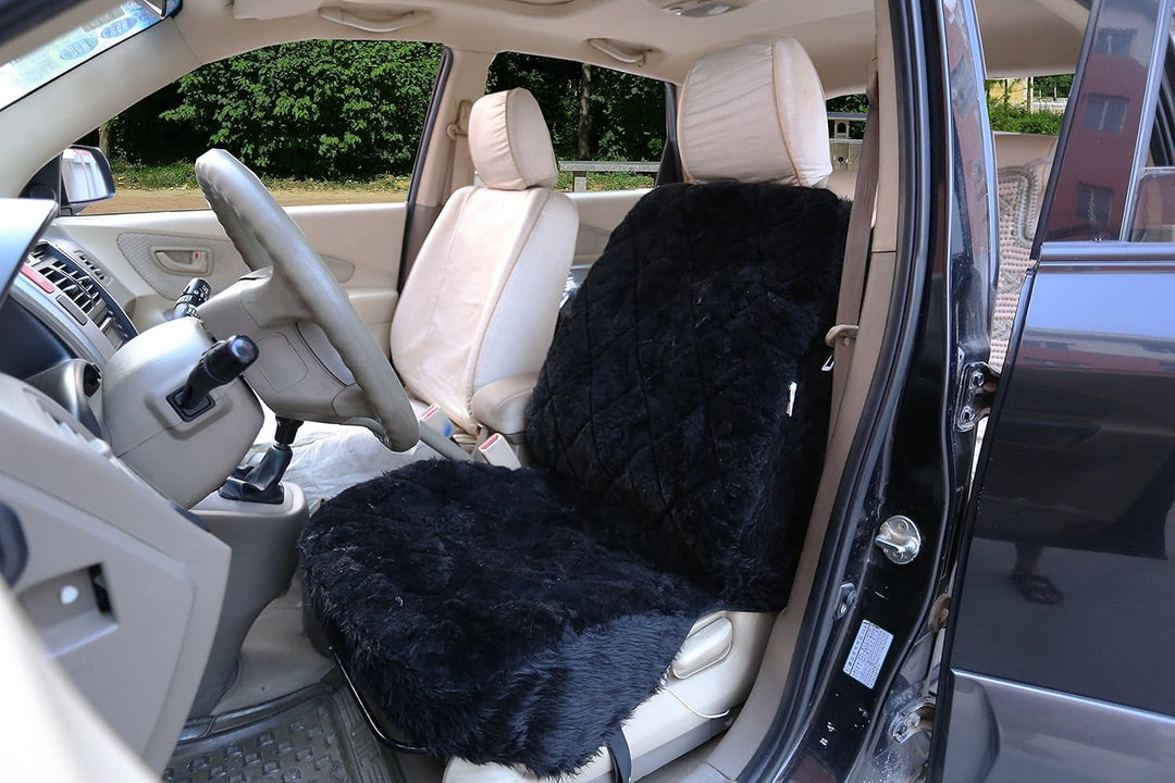 WOLTU Universal Lammfellbezug Auto Sitzbezug 100% Echtlammfell Vollbezug Vordersitzbezug, Feste Woll