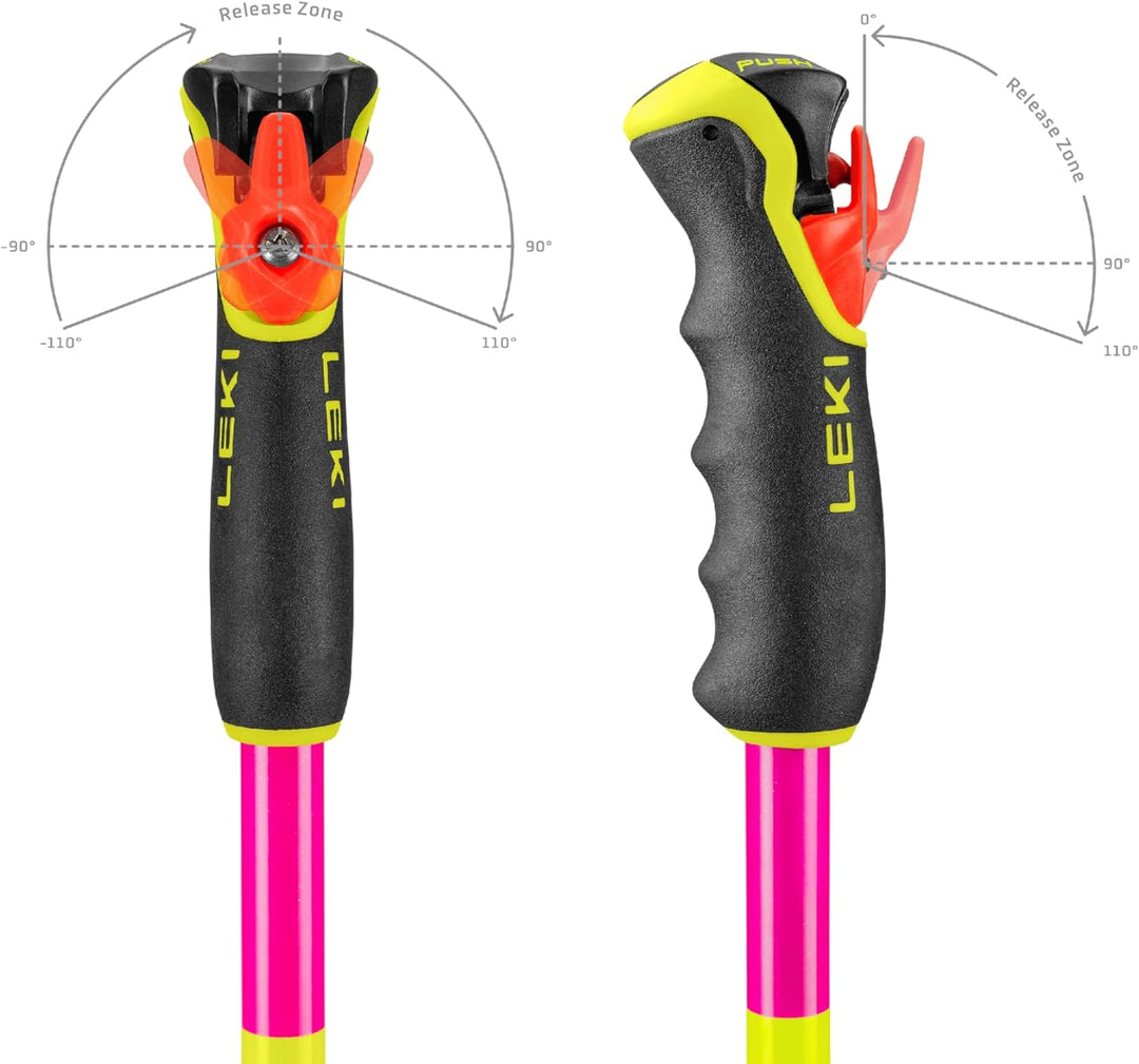LEKI Spitfire Vario 3D Skistöcke neonmagenta-neonyellow-berry 110-140cm, neonmagenta-neonyellow-berr