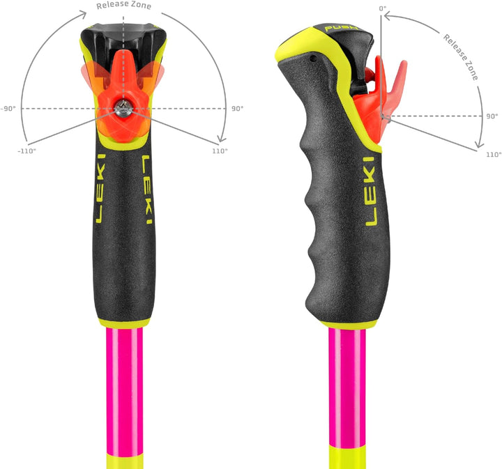 LEKI Spitfire Vario 3D Skistöcke neonmagenta-neonyellow-berry 110-140cm, neonmagenta-neonyellow-berr