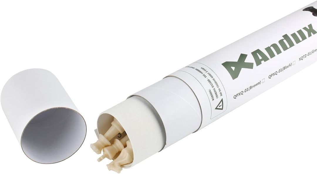 Andux Schachspielset Schachfiguren und Rollbrett QPXQ-01 (Schwarz,35x35cm), Schwarz,35x35cm