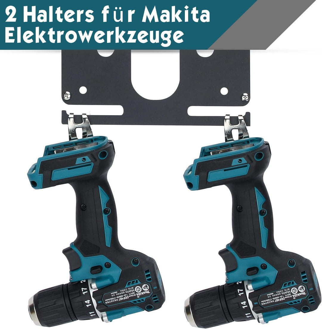 DITKOK 3in1 Wandhalterung für Makita Akkus 18V 14,4V, Ladegeräte DC18RC und Akku-Bohrschrauber, stab