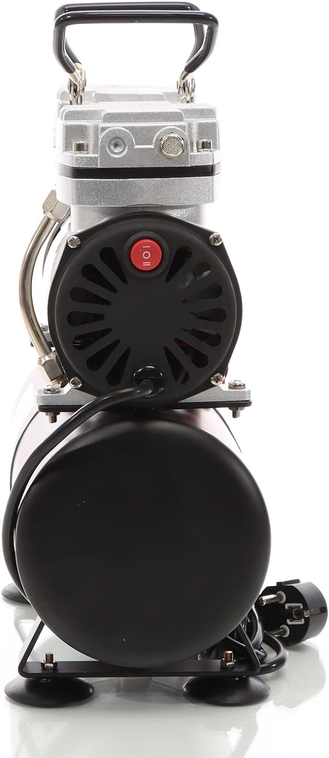 Airbrush Kompressor AS196 mit Lufttank 2 Zylinder Kolben 6 bar Abschaltautomatik