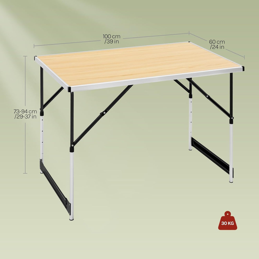 WOLTU® Campingtisch Klapptisch Gartentisch Arbeitstisch Balkontisch höhenverstellbar Aluminium Stahl