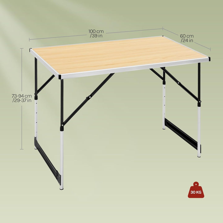 WOLTU® Campingtisch Klapptisch Gartentisch Arbeitstisch Balkontisch höhenverstellbar Aluminium Stahl