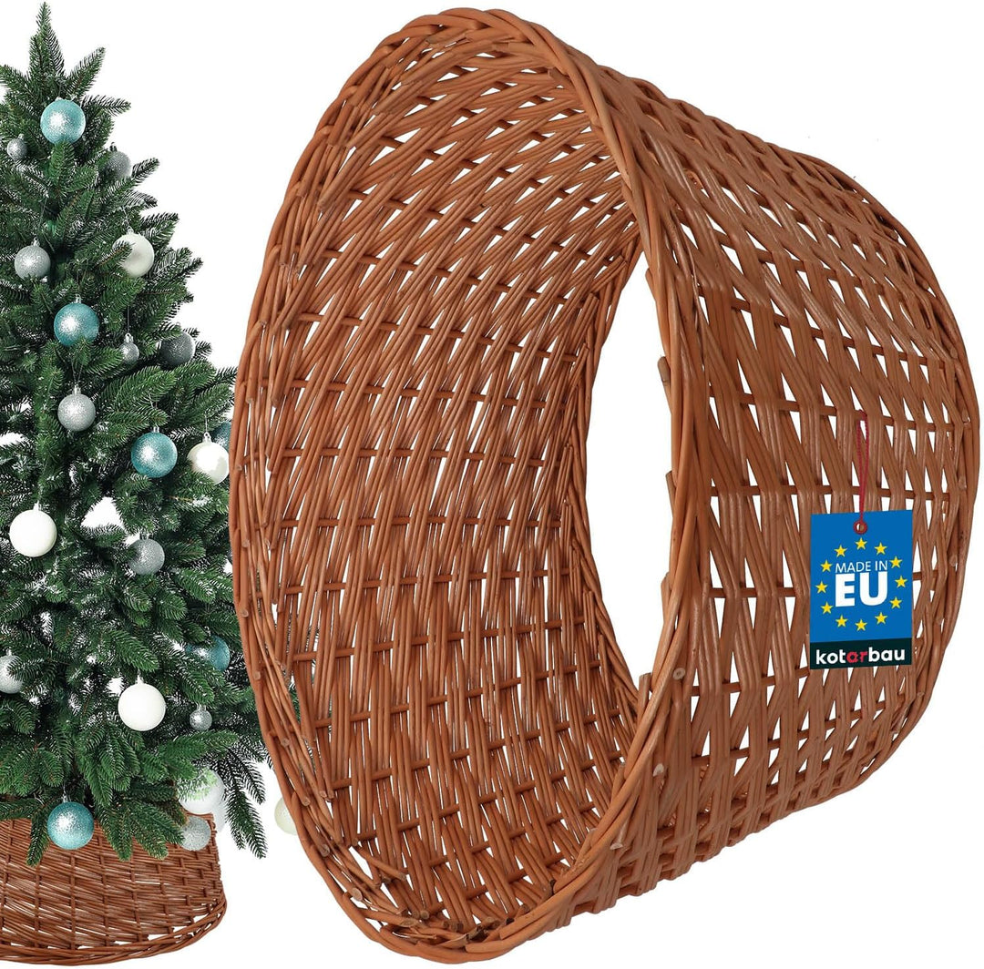 KOTARBAU® Weihnachtsbaum Rock aus Weide Ø 60 cm, Naturfarbe Christbaumständer aus Rattan Natur, Weih