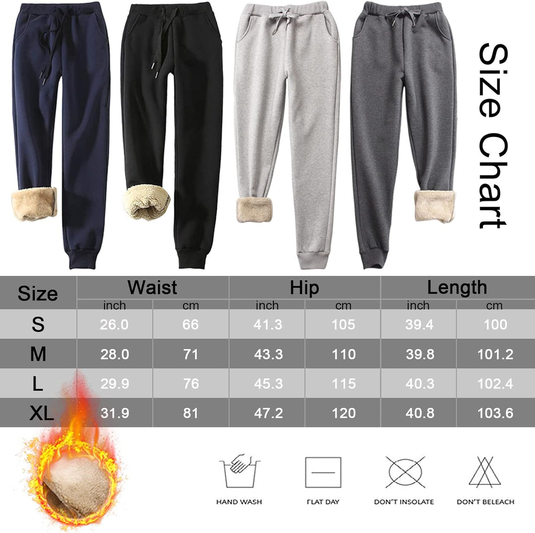 CheChury Jogginghose Damen Winter Warm Thermohose Sherpa Innenfutter Sweathose Gefüttert Sport Hosen