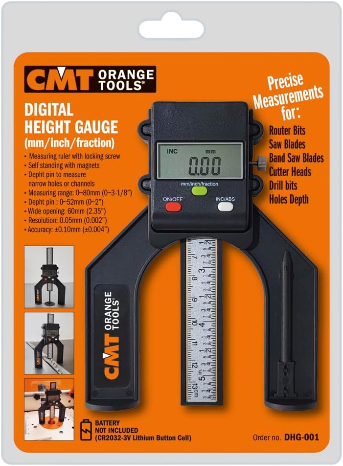 CMT dhg-001 Digitaler Messschieber-Werkzeug mit Tiefenanschlag 0 – 80 mm, schwarz