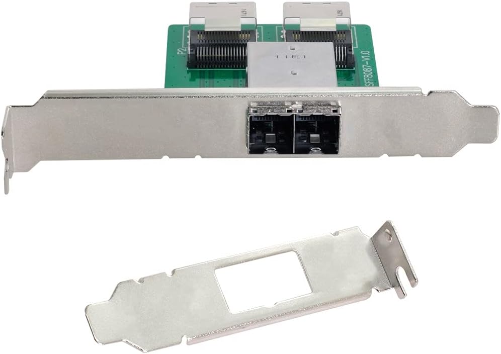 Cablecc Dual Ports Mini SAS HD SFF-8644 zu internem Mini SAS SFF-8087 PCBA-Buchsenadapter mit Low-Pr