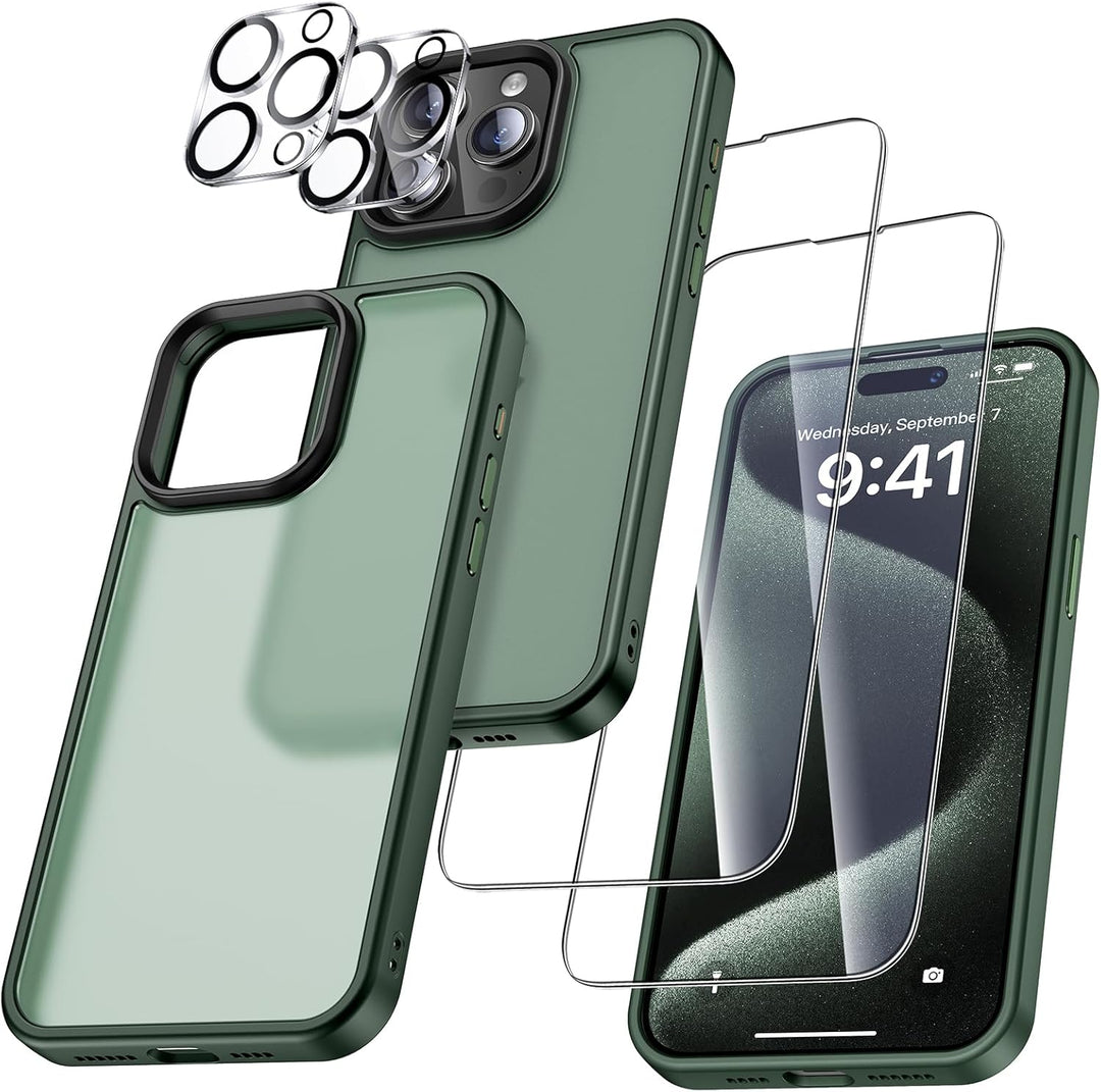 UniqueMe für iPhone 15 Pro Max Hülle, 5-in-1-Set Handyhülle für iPhone 15 Pro Max Case Rundumschutz