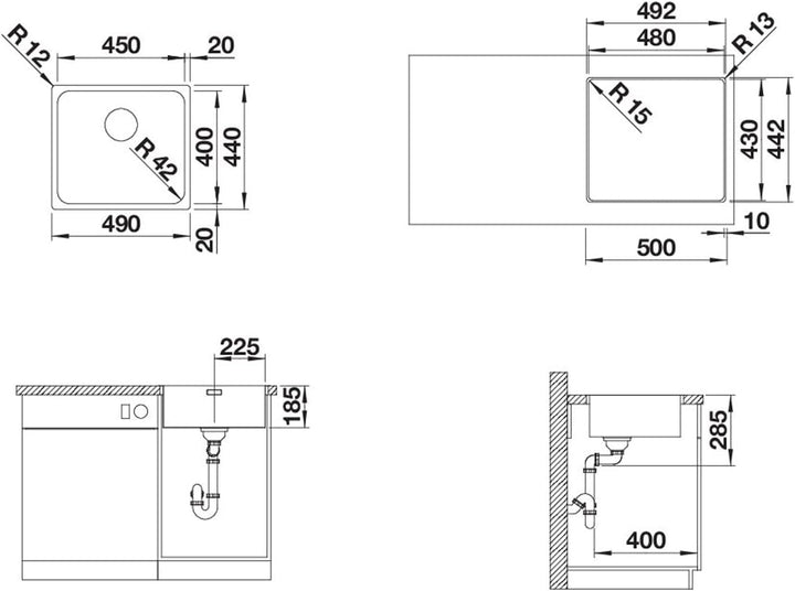 BLANCO SOLIS 450-IF | Edelstahl | Einbauart: Einbau von Oben & Flächenbündig | ohne Ablauffernbedien