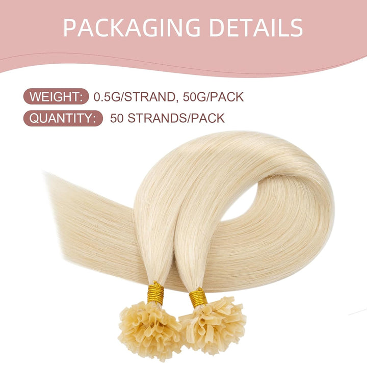 Silk-co Bonding Extensions Echthaar Haarteile Echthaar Keratin U-Tip Natürlich Weich Haarverlängerun