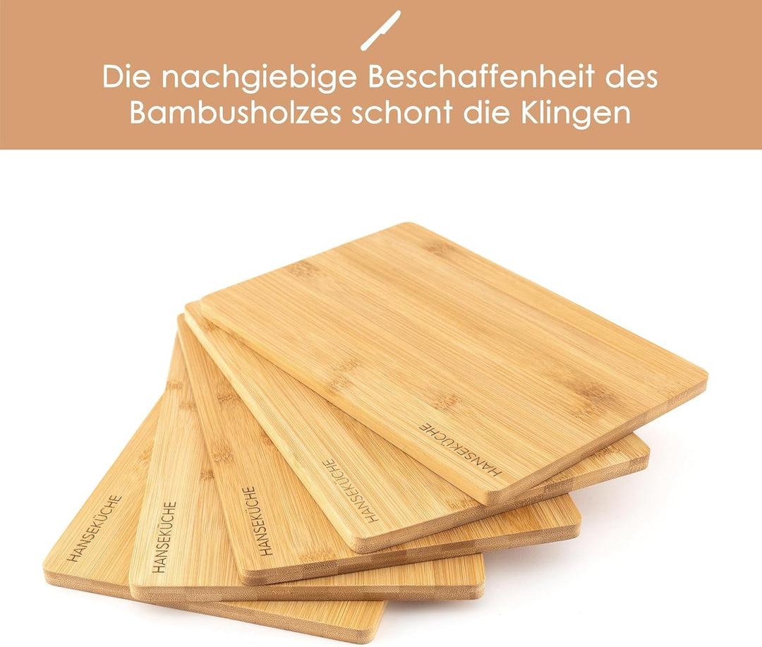 Hanseküche Schneidebrett Set – Hochwertige Schneidebretter – Holzbrett Küche gross mit Saftrille, Kü