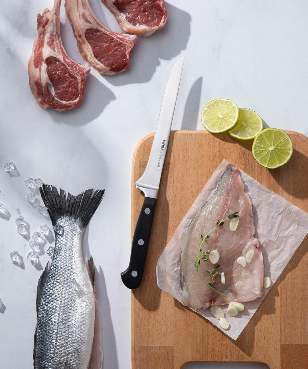 Pirge Classic Profi Messerset mit Tasche 7 Stück - Geschmiedet Messerset - Profi Kochmesser Set - Ed