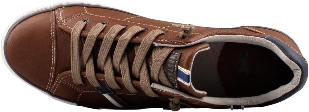 MUSTANG Herren Sneaker Schnürhalbschuh 48 EU Cognac, 48 EU Cognac