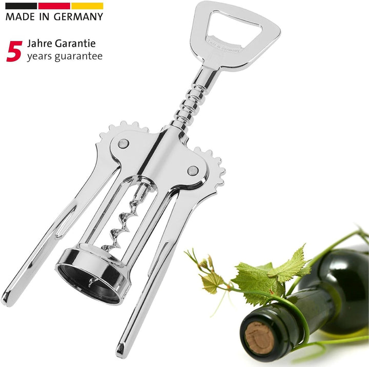 Westmark Hebelkorkenzieher mit Kapselheber, Monopol Edition, Stahl/Zink-Druckguss, Pedro, Verchromt,