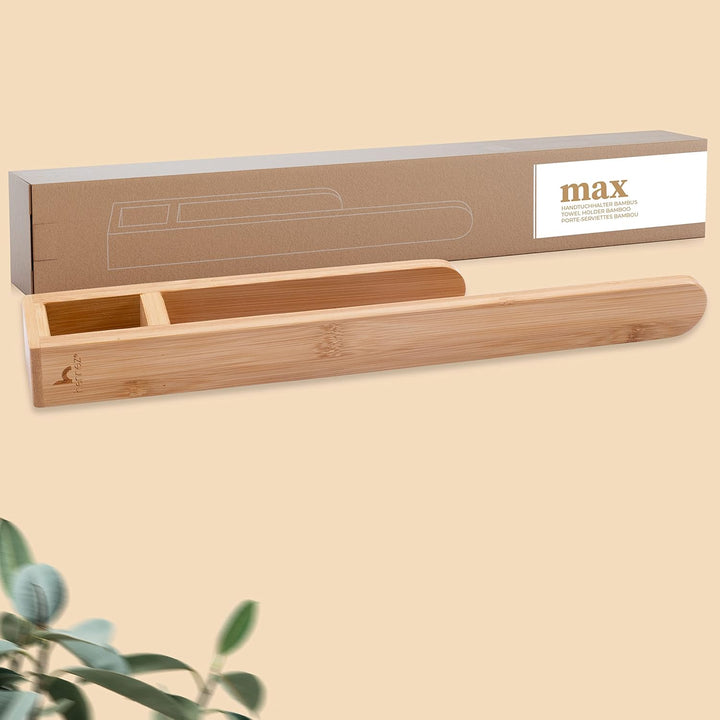 Hennez Handtuchhalter ohne Bohren - Handtuchhalter Bad aus Bambus - Selbstklebende Handtuchhalter mi