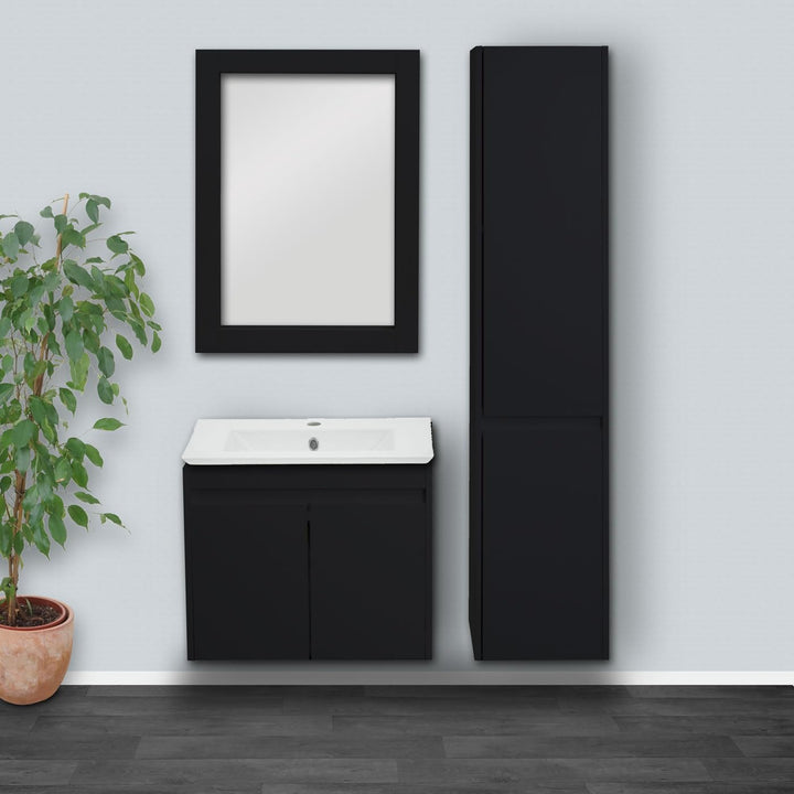 Waschbeckenunterschrank HWC-L86AM, Badezimmer Waschtisch Unterschrank, FSC® Melamin 2 Türen 48x59x46