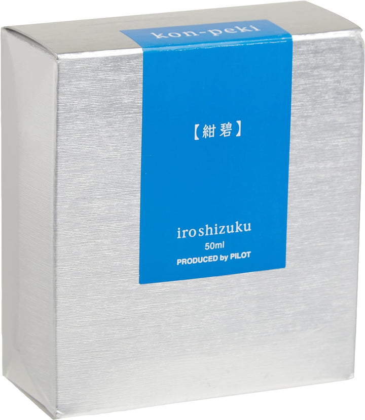 Pilot Iroshizuku 69212 Füllfederhalter-Tinte, Kon-Peki, Dunkelblau (Türkisblau), 50 ml Flasche cerul