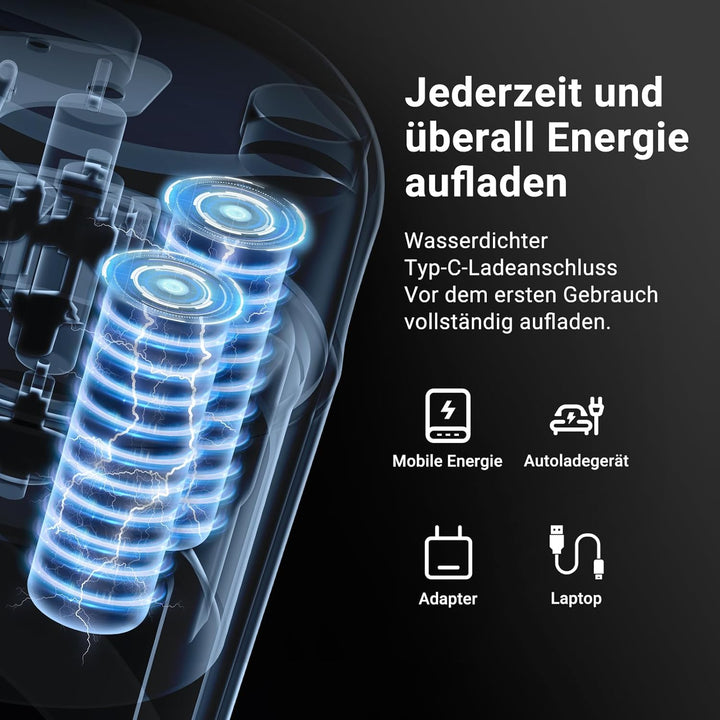 AMZCHEF Vakuum Smoothie Maker, Tragbarer Mixer für Milchshake, Saft, Smoothie - 380ml Vakuum Antioxi