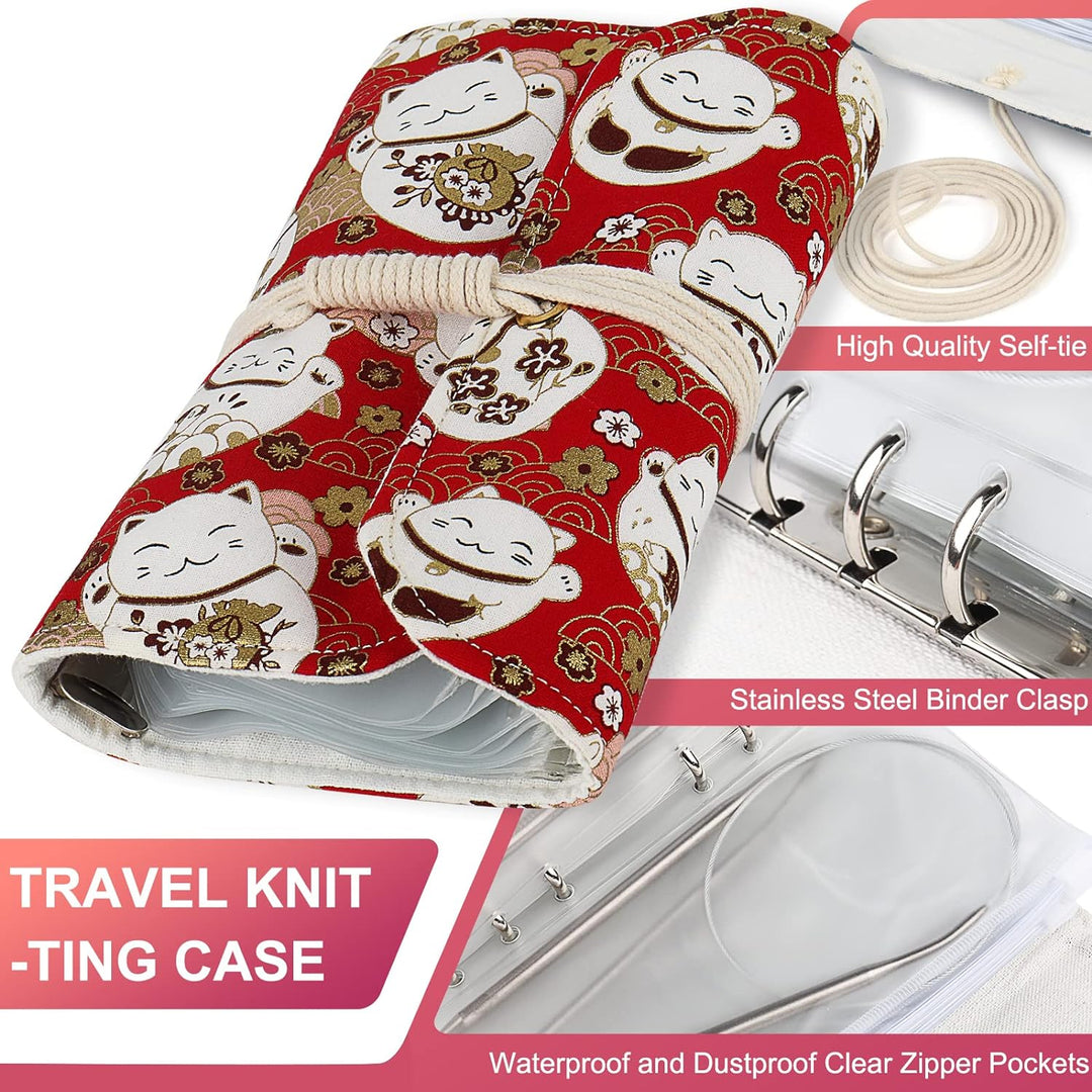 Coopay Rundstricknadel Set mit Lose-Blat Tasche, 9 Stück Edelstahl Stricknadeln Rundstricknadel 40 c