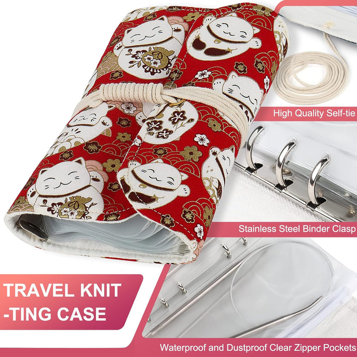 Coopay Rundstricknadel Set mit Lose-Blat Tasche, 9 Stück Edelstahl Stricknadeln Rundstricknadel 40 c