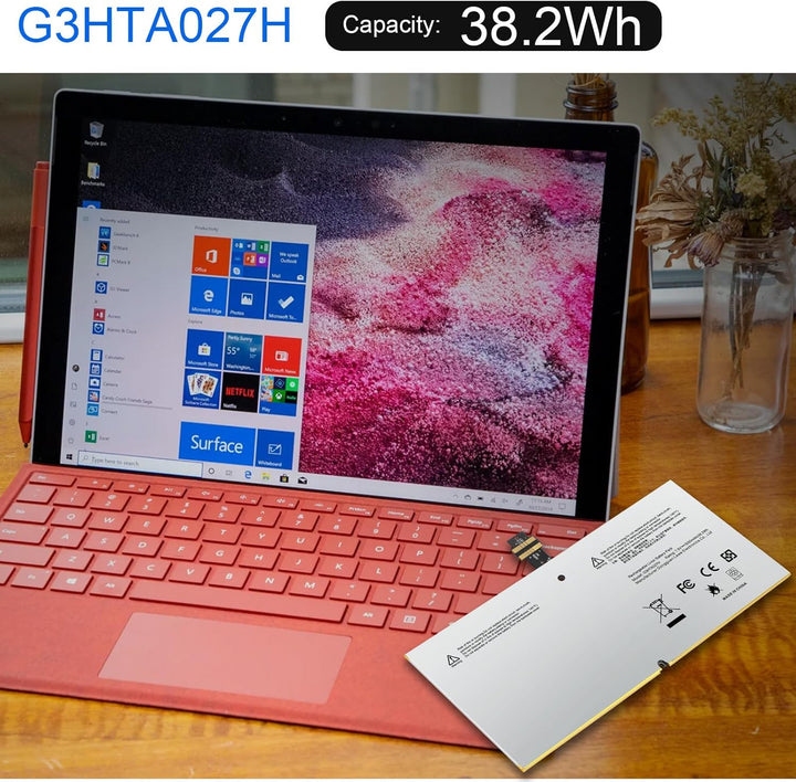 ASUNCELL 38.2Wh G3HTA027H DYNR01 Laptop Akku für Surface Pro 4 Pro 4 1724 Serie 7.5V