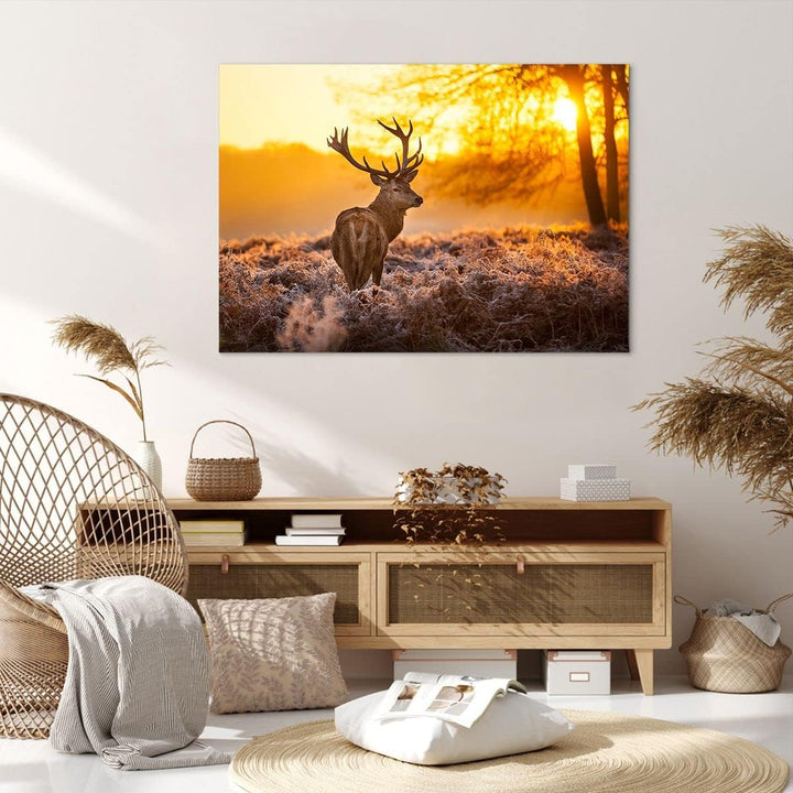 Bilder auf Leinwand 100x70cm Leinwandbild Herbst landschaft natur blatt Gross Wanddeko Bild Schlafzi
