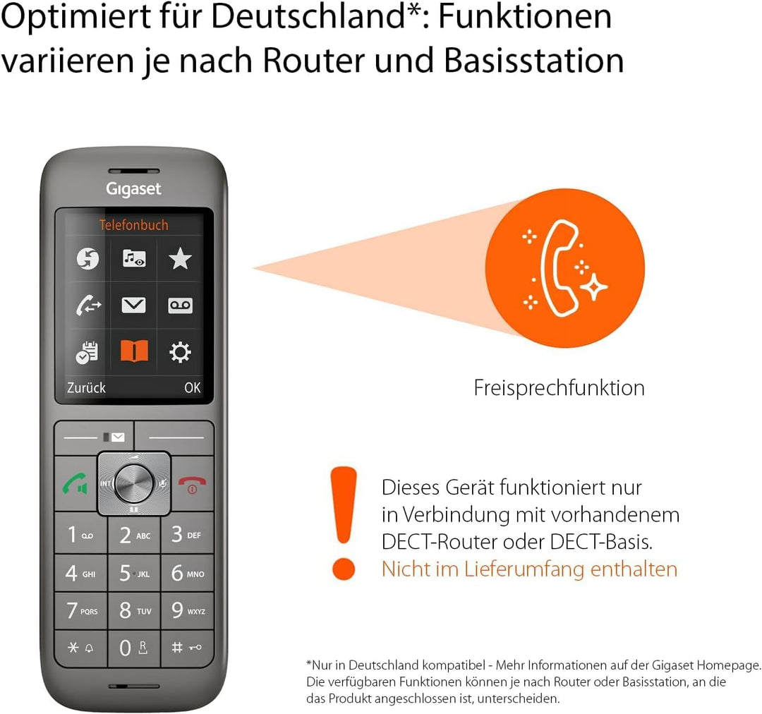 Gigaset CL660HX DUO - 2 design DECT-Mobilteil mit Ladeschale - Fritzbox-kompatibel - hochwertiges Sc