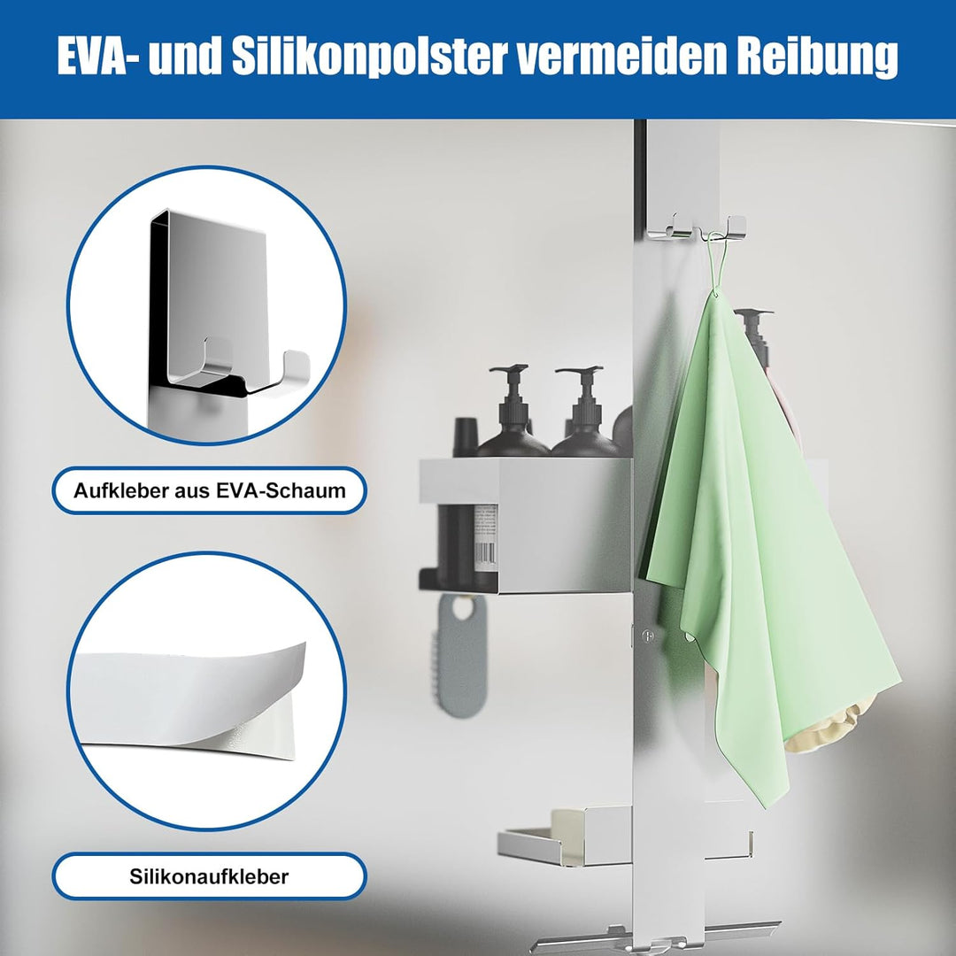 UUlioyer Duschablage zum Hängen mit Seifenhalter, Duschregal aus Edelstahl SUS304 ohne Bohrer für Ra
