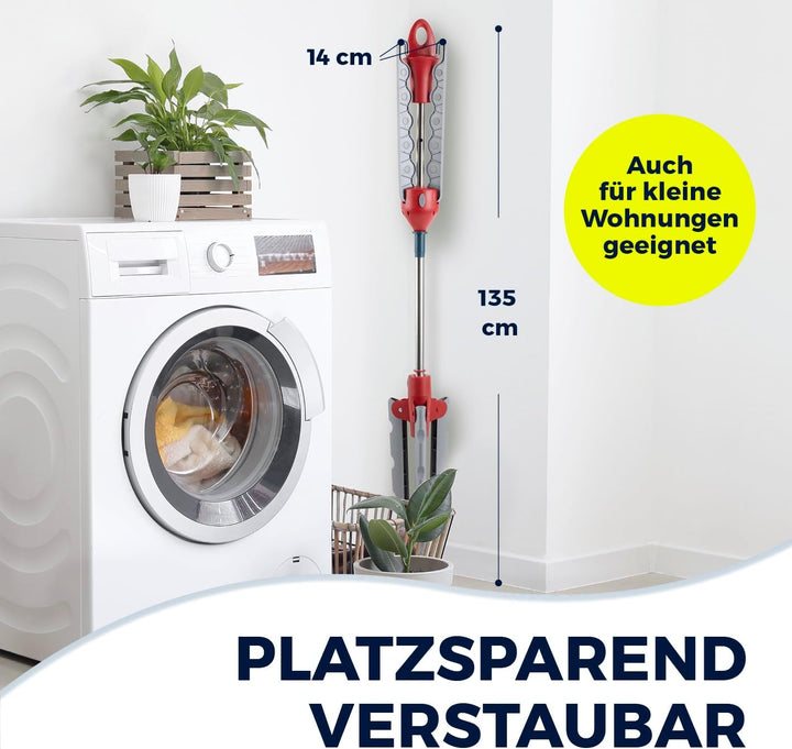 EASYmaxx Wäscheständer Vario für Hemden | Zusammenklappbare Wäschespinne für Bügel | Höhenverstellba
