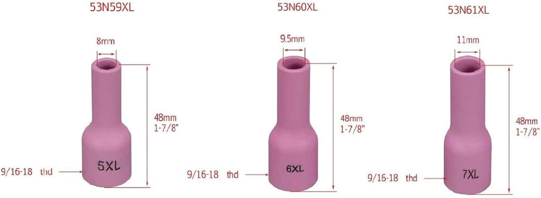 RIVERWELD WIG-Aluminiumoxid-Düse 13N08 4# 796F70 3# 796F74 3# 53N59 5# 53N59XXL 5# Gaslinse 45V43 Ø1