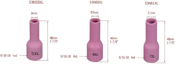 RIVERWELD WIG-Aluminiumoxid-Düse 13N08 4# 796F70 3# 796F74 3# 53N59 5# 53N59XXL 5# Gaslinse 45V43 Ø1