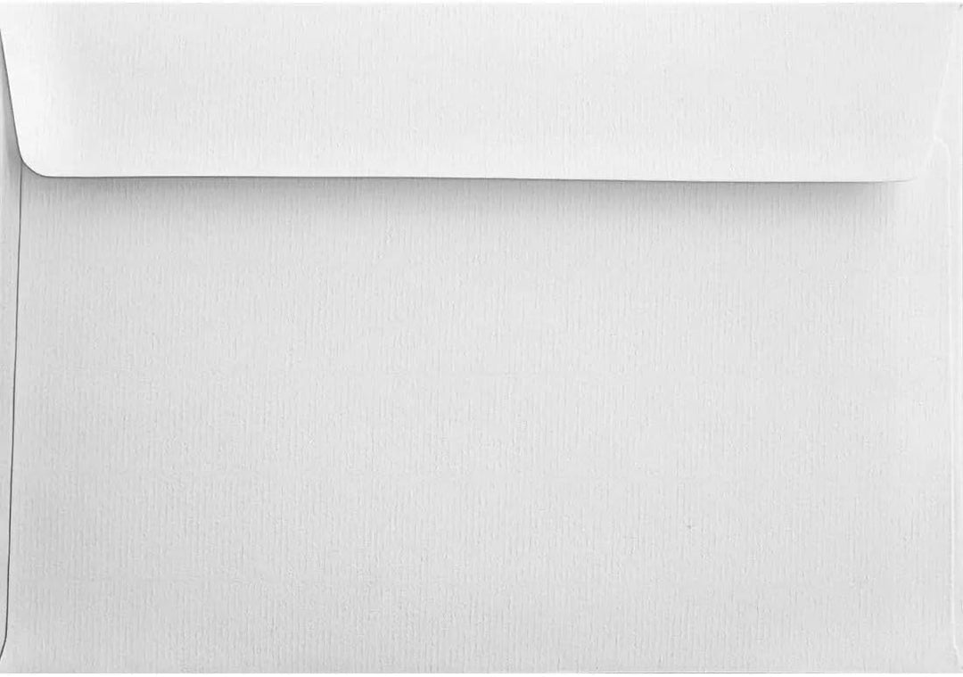 Netuno 100 Weiss gerippte Briefkuverts DIN C5 Haftklebung gerade Klappe ohne Fenster 16,2 x 22,9 cm