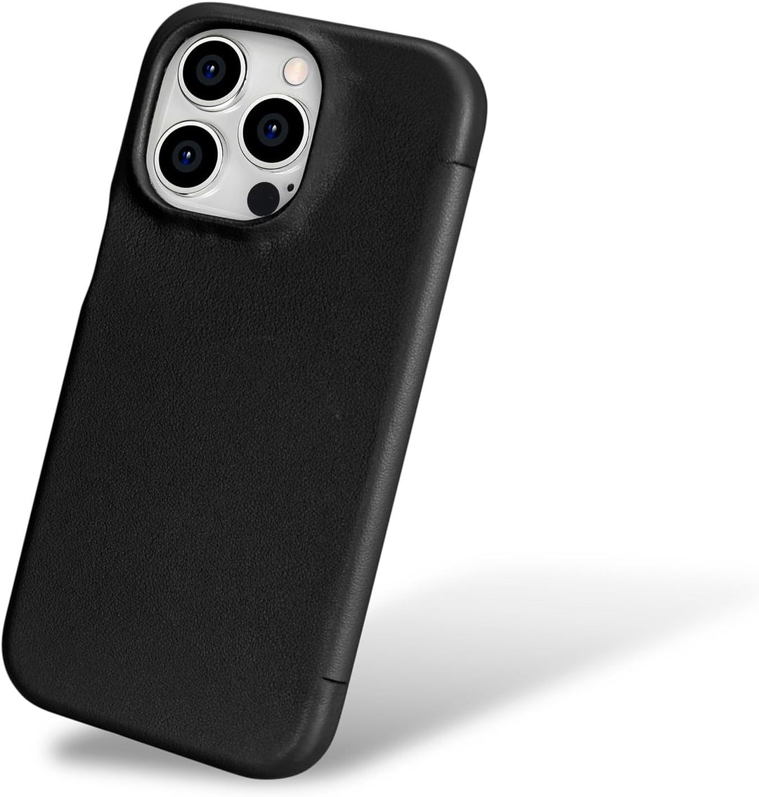 Mobiskin Hülle für iPhone 15 PRO (6,1 Zoll), Handyhülle mit Leder, Case kompatibel mit MagSafe, Schu