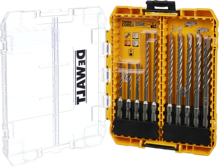 DEWALT DT70753-QZ Tough Case mediana en blíster con 10 brocas SDS Plus EXTREME 2, gelb/schwarz